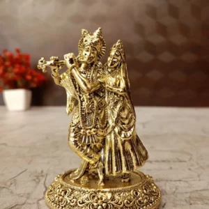 brass radha krishna idol