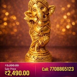 Brass Baby Ganesha Idol 5.5 Inch