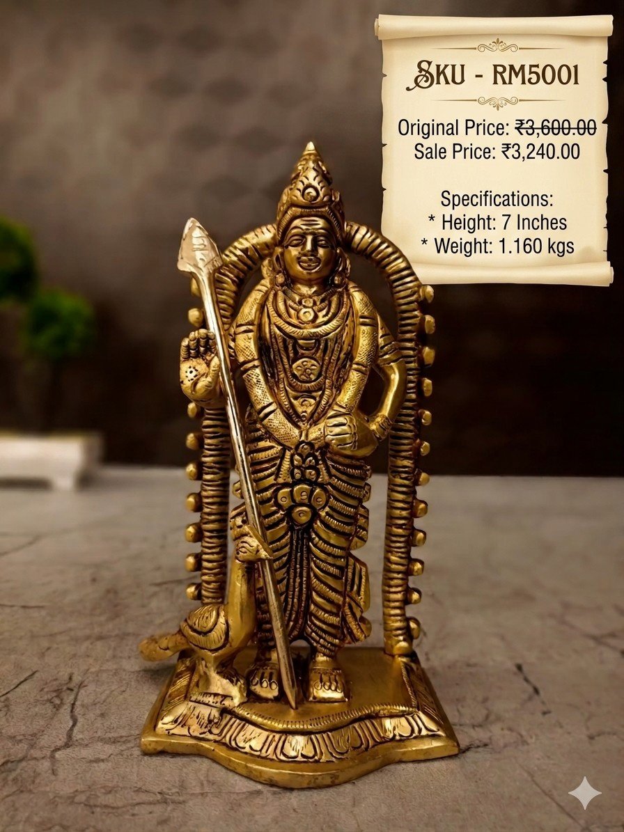 Brass Fine Art Murugan Idol 5 Inch