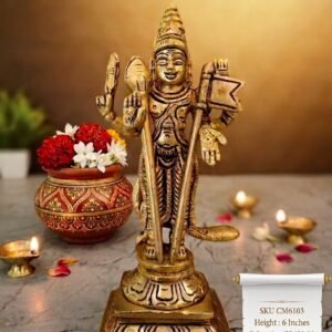 Brass Lord Murugan Idol 6 Inch