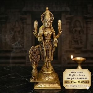 Brass Peacock Murugan Idol 14 Inch