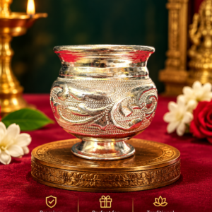 German Silver Designed Kumkum Bowl