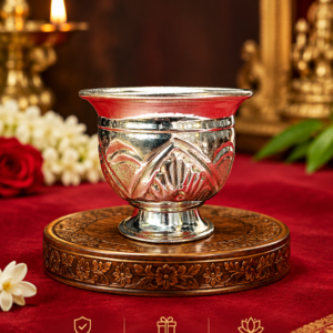 Premium German Silver Kumkum Holder for Pooja