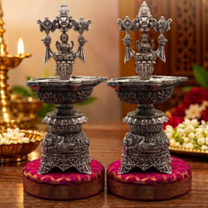 Perumal Lakshmi Diya Pair | Traditional Brass Deepam for Pooja & Home Décor