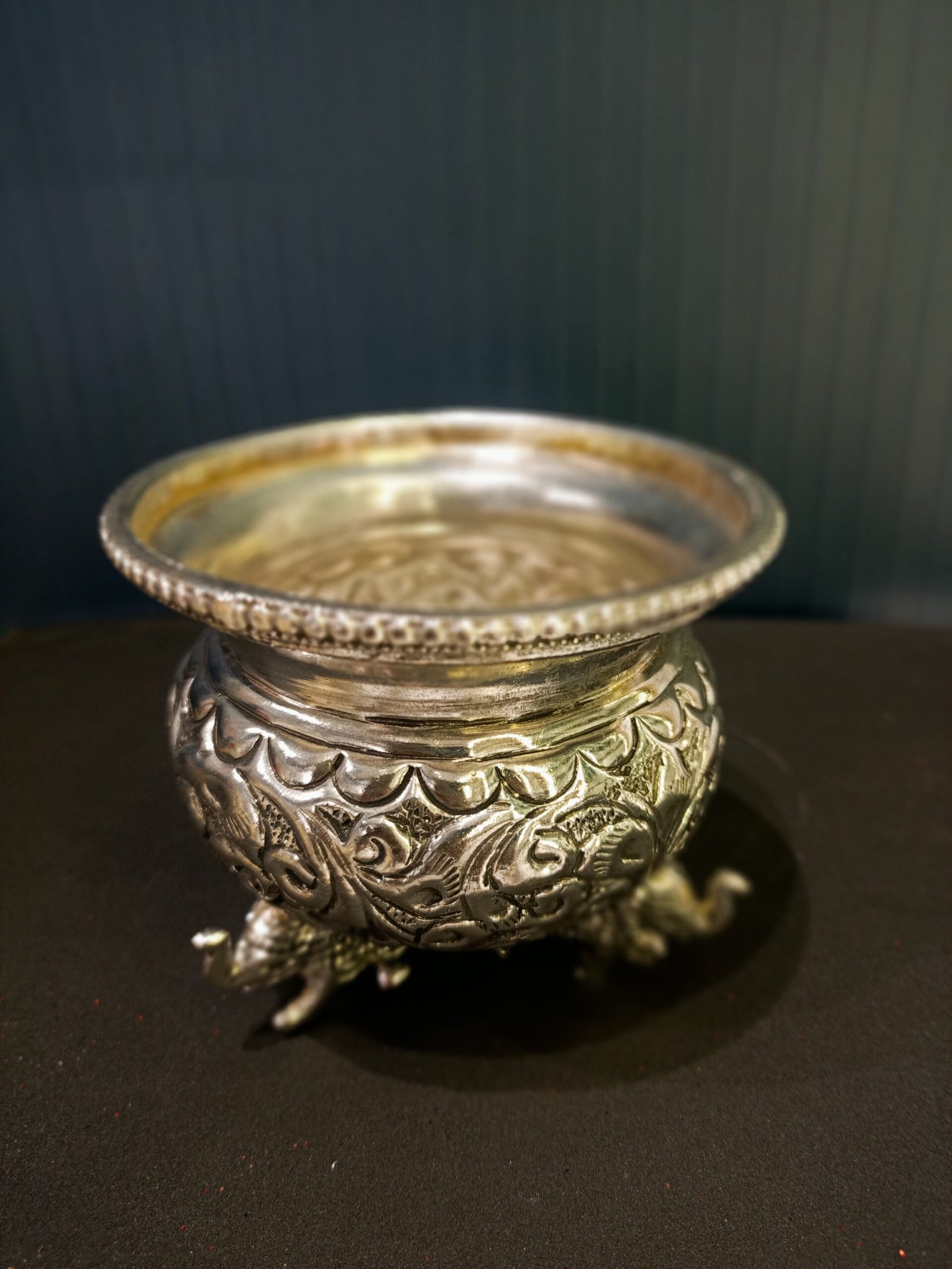 German Silver Elephant Stand Bowl - Image 4