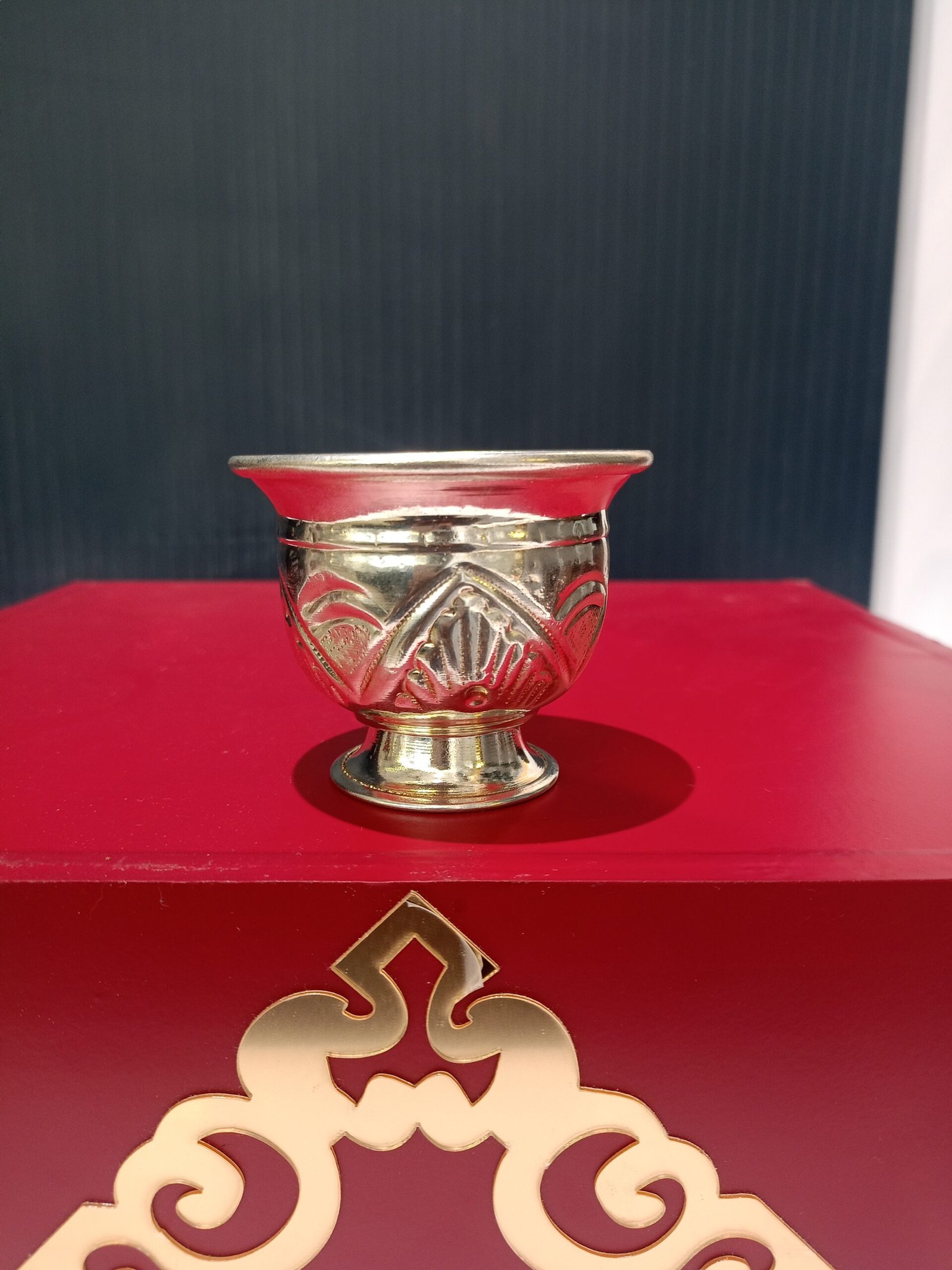 Premium German Silver Kumkum Holder for Pooja