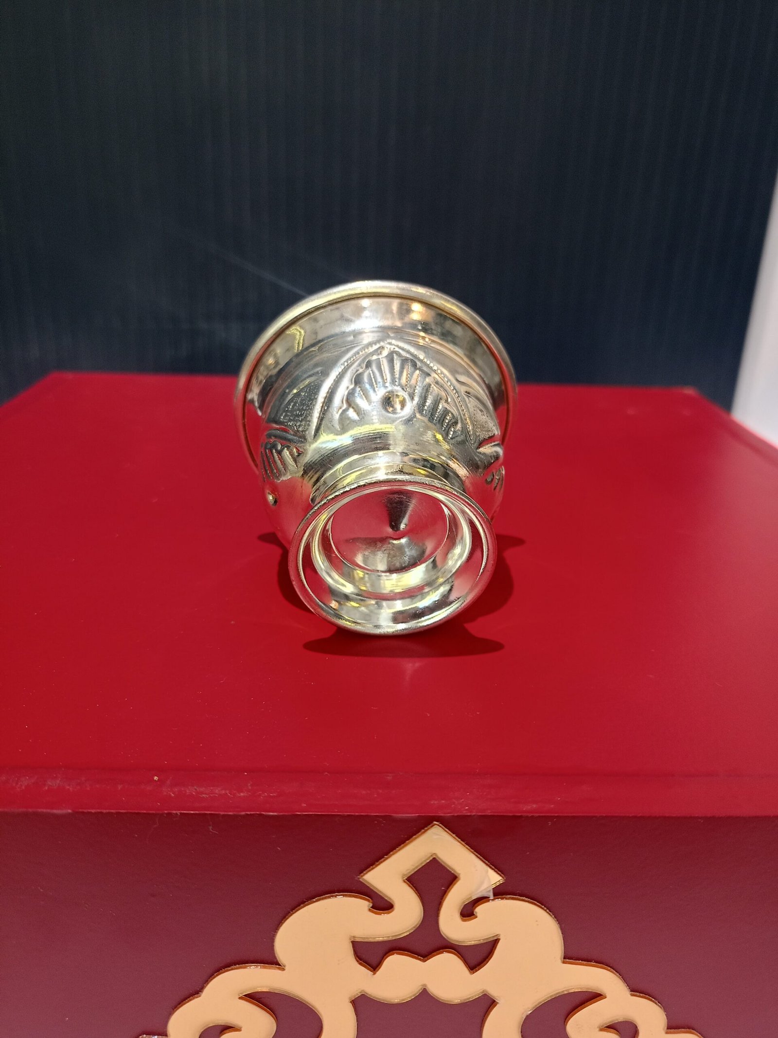 Premium German Silver Kumkum Holder for Pooja