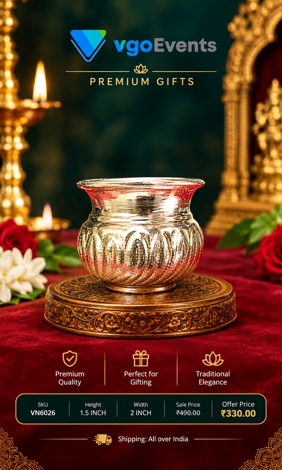 an Silver Flower Designed Kalasam – 7 Elegant & Premium Pooja Décor Ideas
