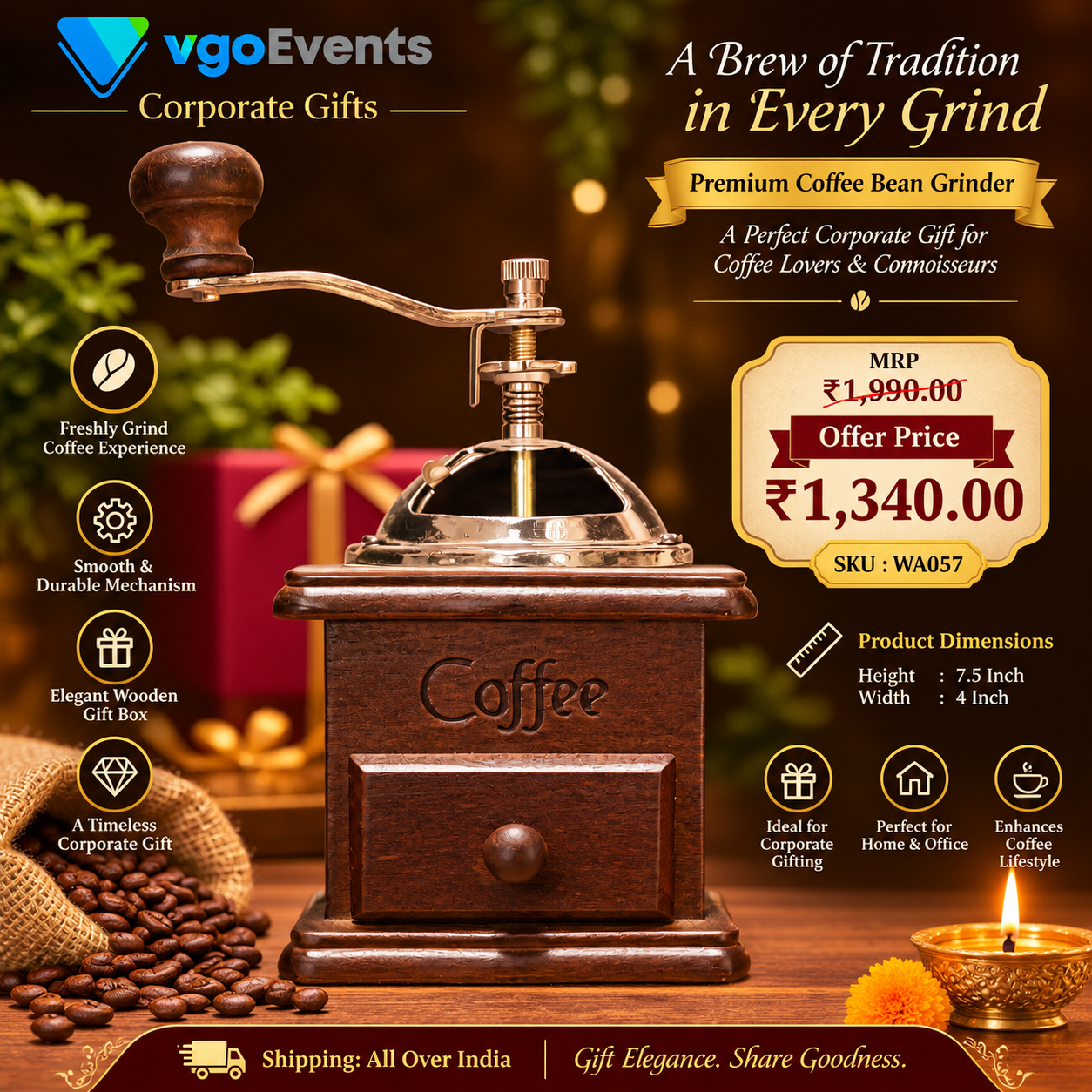 Premium Beautiful Hand Coffee Grinder