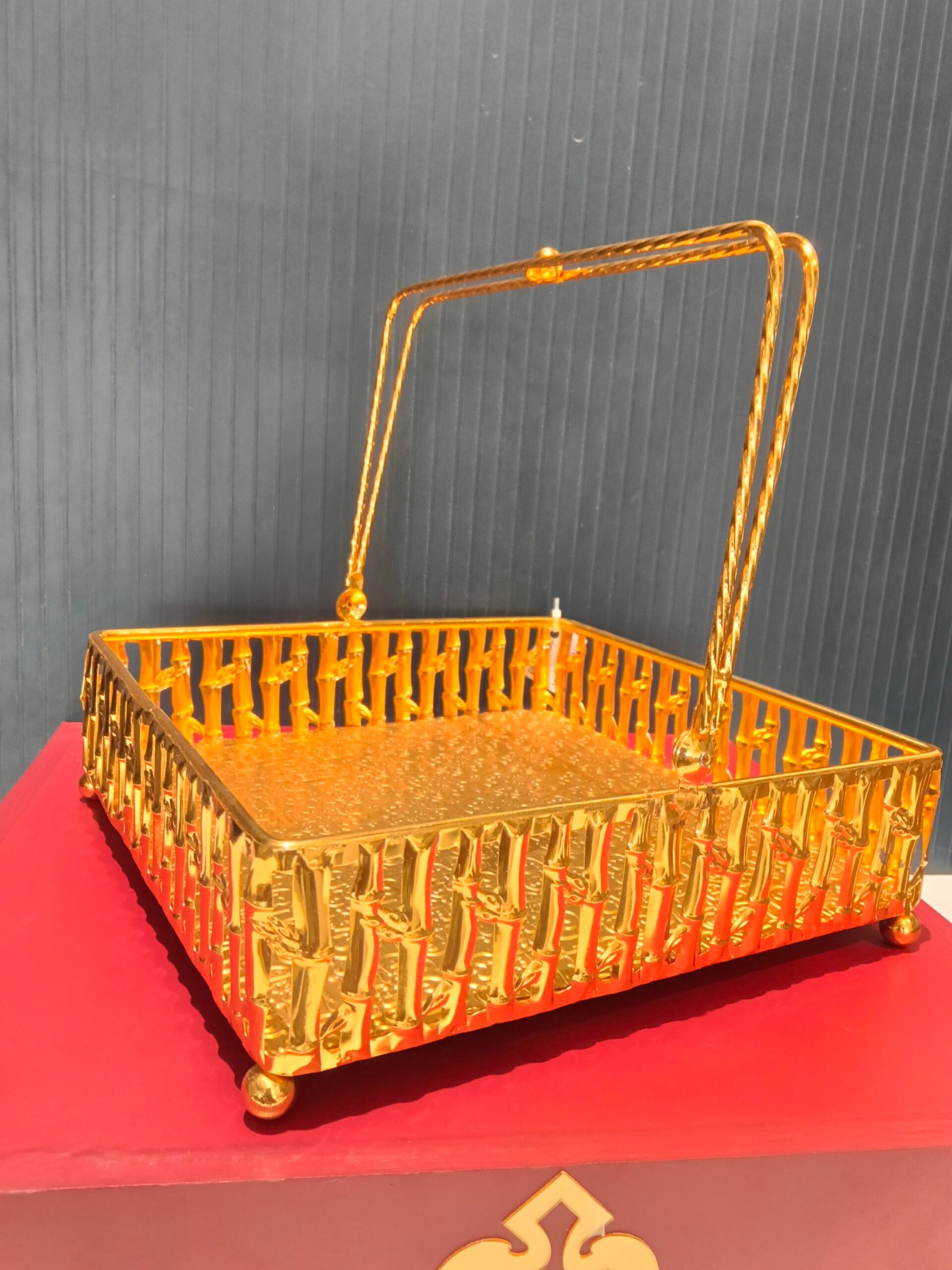 Gold Metal Decorative Gift Hamper - Image 2