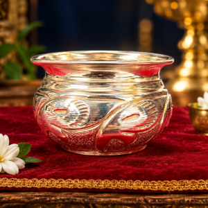 German Silver Flower Designed Kalasam for Pooja and Festive Décor